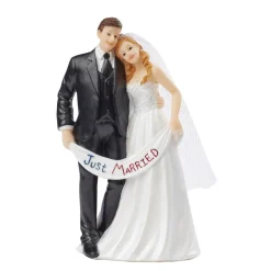 Taarttopper Bruidspaar Just Married Polystone 13,5cm