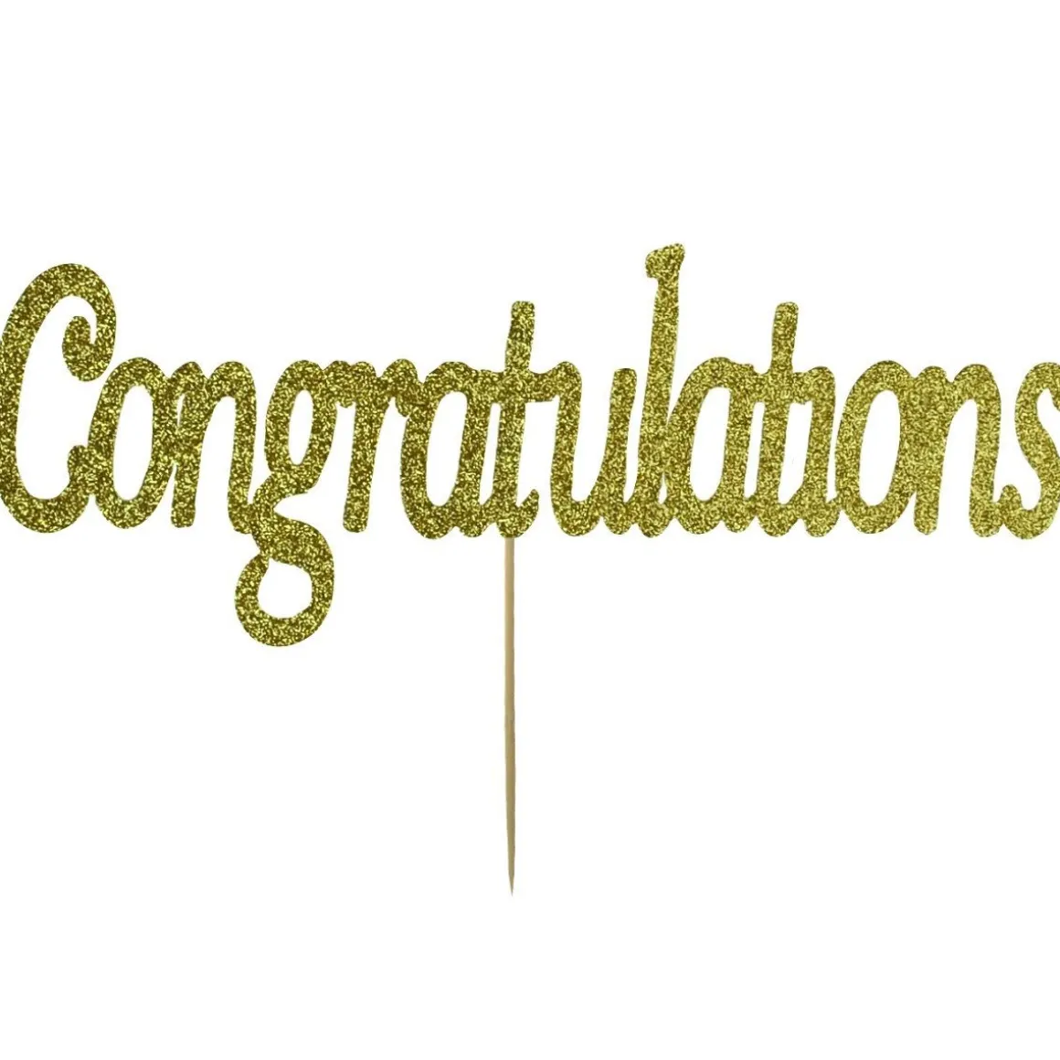 Taarttopper Congratulations Goud 16x5cm**