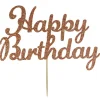 Taarttopper Happy Birthday Rose Goud 15x8cm