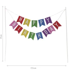 Taarttopper Happy Birthday Vlaggenlijn