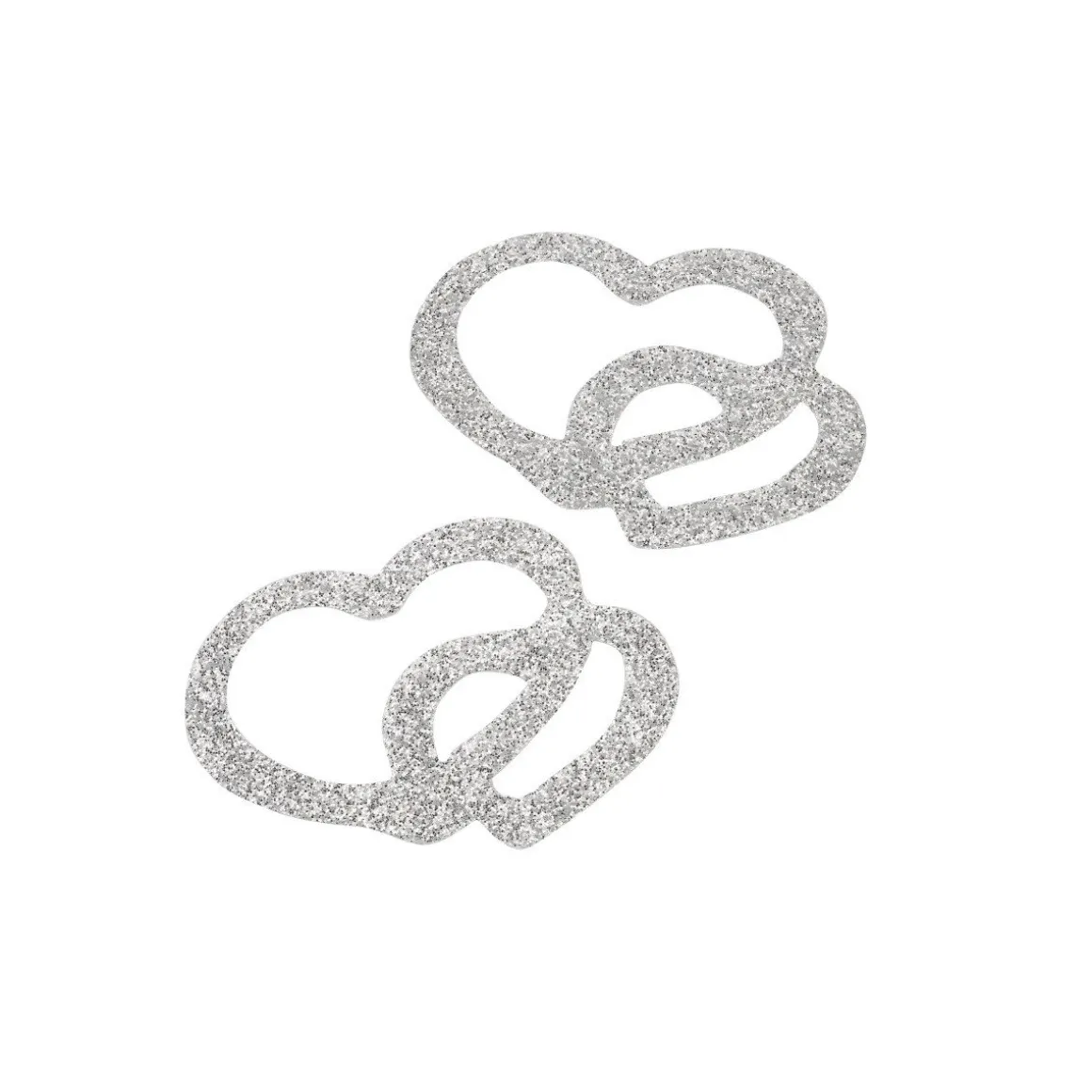 Taarttopper Harten Kunststof Zilver 4cm 10st