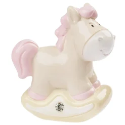 Taarttopper Hobbelpaard Roze Polystone 4,5cm
