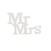 Taarttopper Mr & Mrs Kunststof Wit 11cm 4st