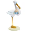 Taarttopper Ooievaar met Baby Blauw 11cm