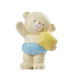Taarttopper Teddybeer Blauw Polystone 6cm