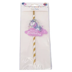 Taarttopper Unicorn Happy Birthday**