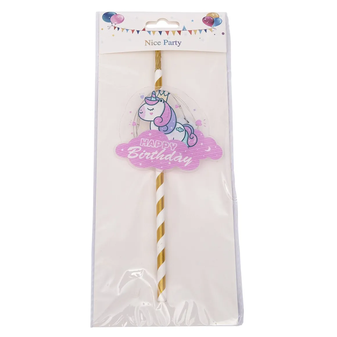 Taarttopper Unicorn Happy Birthday**