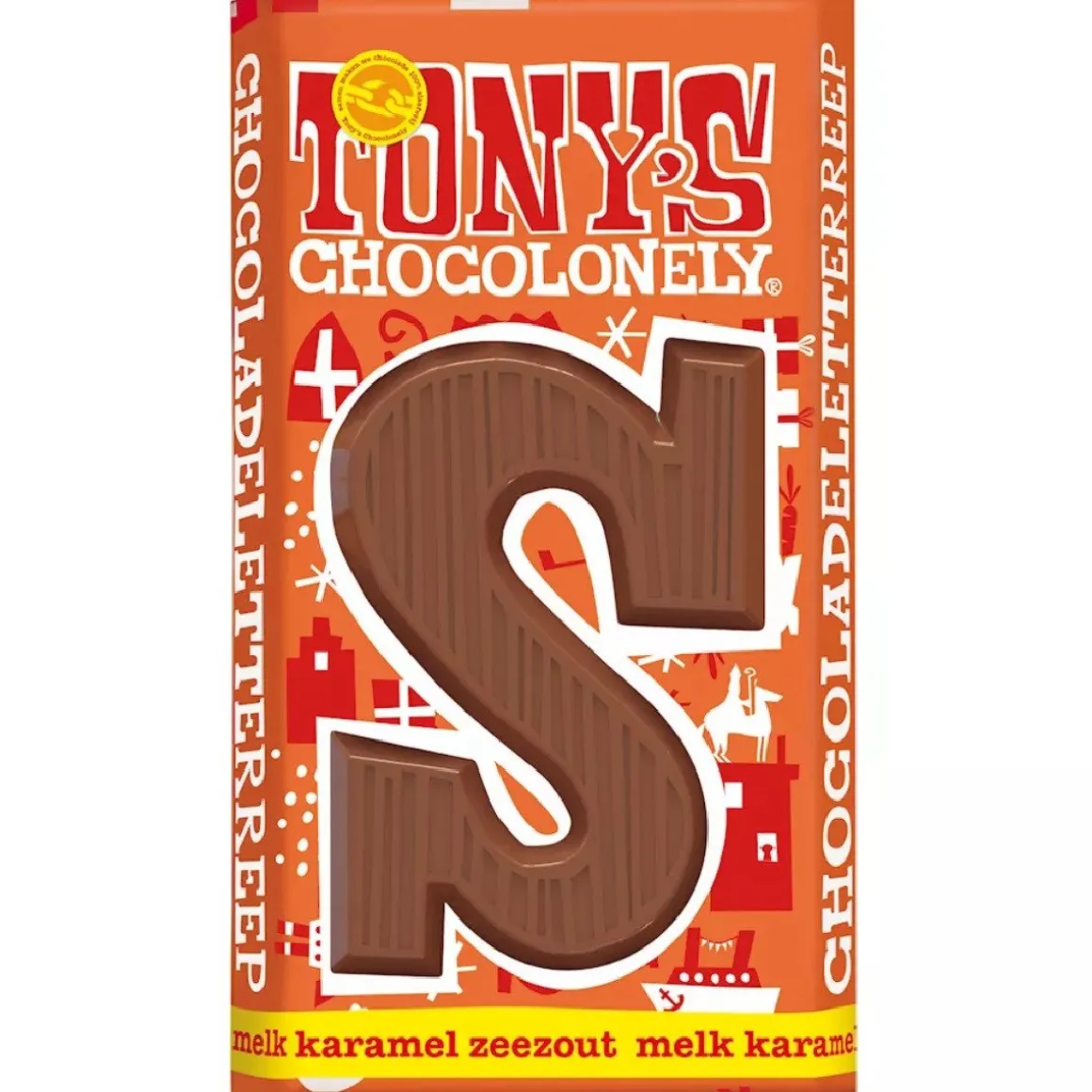 Tony's Chocolonely Letterreep Karamel Zeezout - S - 180g