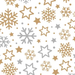 Traktatiezakjes Witte Kerst 12,5x3x24(h) cm 20 stuks