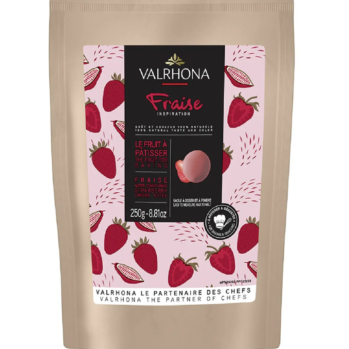 Valrhona Chocolade Druppels Aardbei 250g