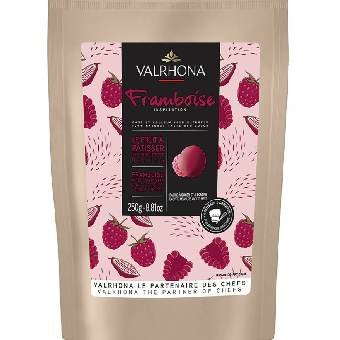 Valrhona Chocolade Druppels Framboos 250g