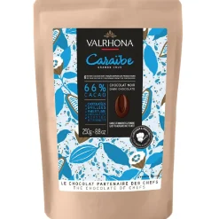 Valrhona Chocolade Druppels Puur Caraïbe (66%) 250g