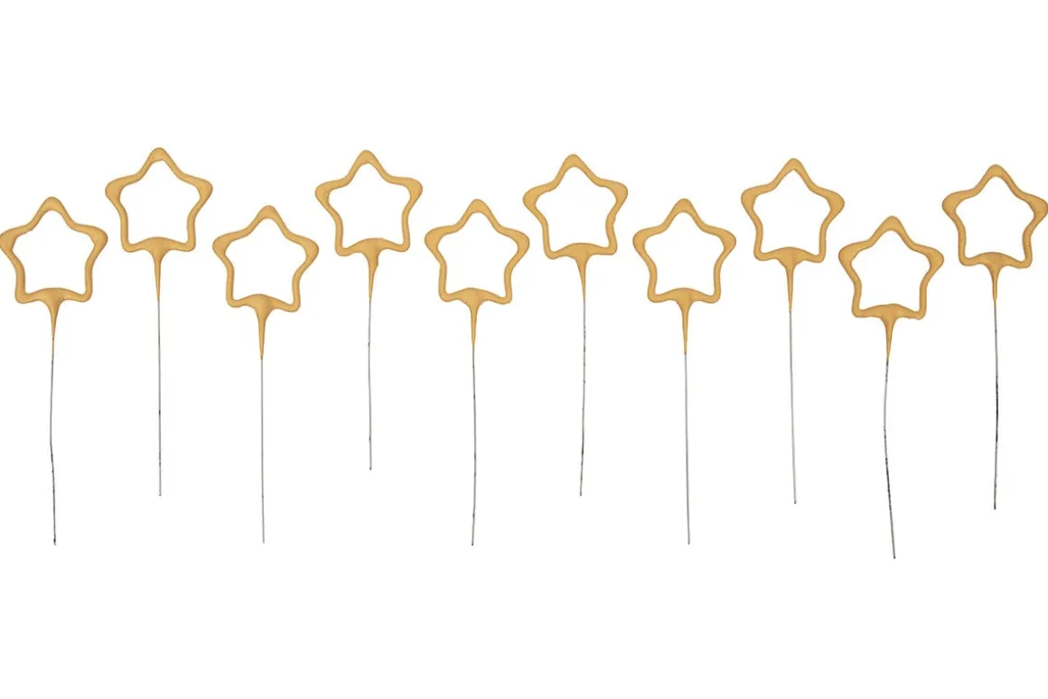 Vuurwerk Sterretjes Stervorm Goud 10st.