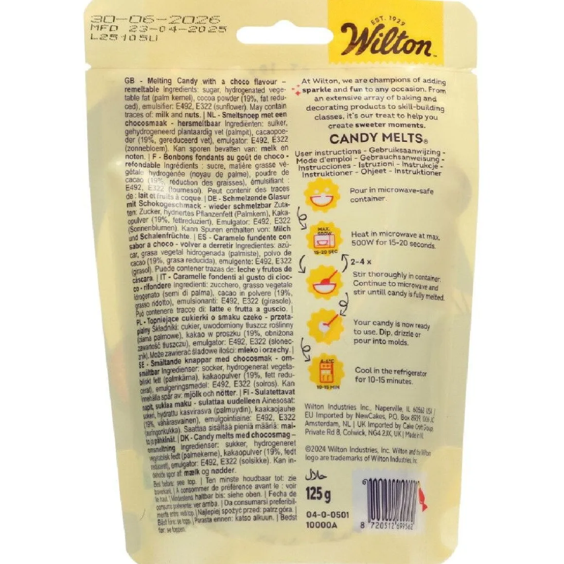 Wilton Candy Melts Donkere Cacao 125g