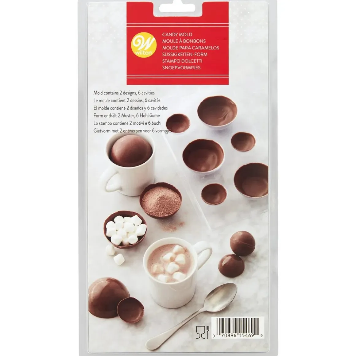 Wilton Chocolade Holvorm Halve Bollen (6x)**