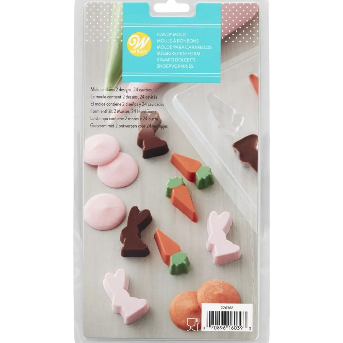 Wilton Chocolademal Wortel & Mini Konijn (24x)
