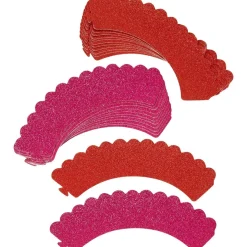 Wilton Cupcake Wraps Glitter Rood en Roze 24st.**