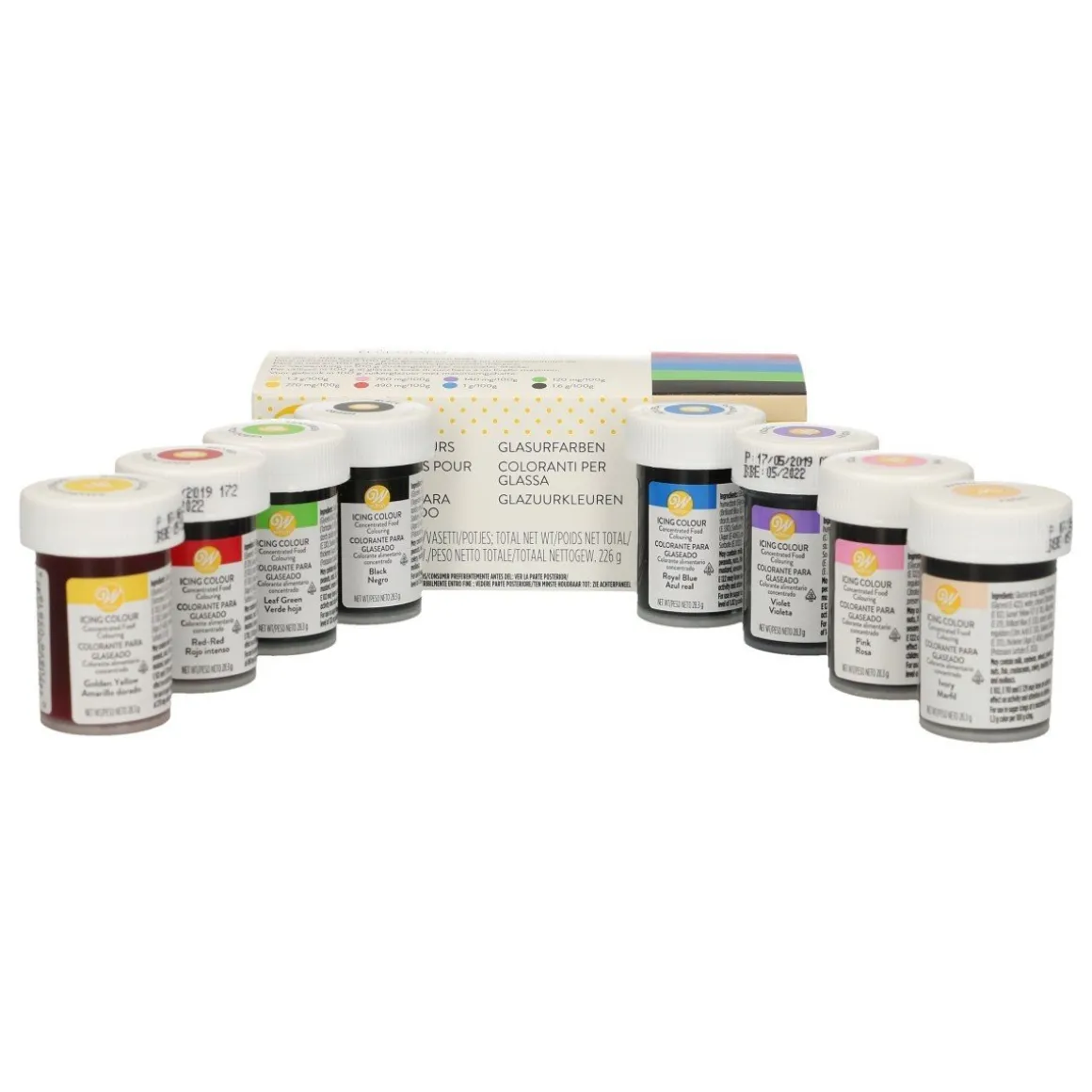 Wilton Kleurstof Gel Assortiment 8x28g