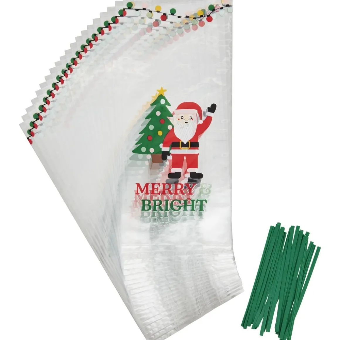 Wilton Traktatiezakjes Kerstman Merry & Bright 20st