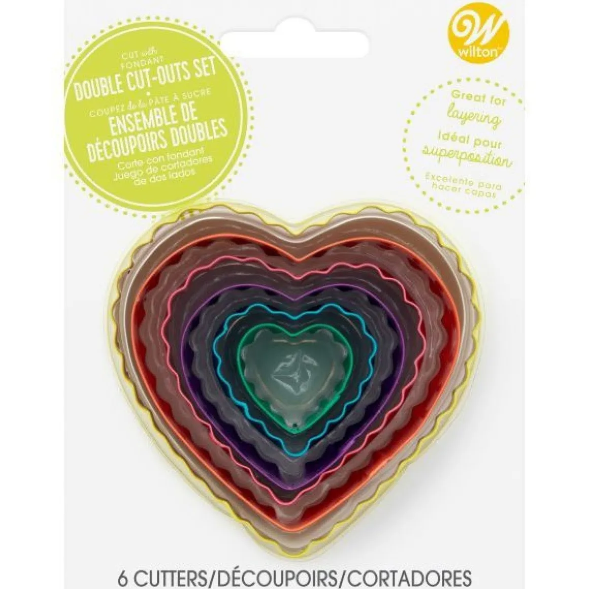 Wilton Uitstekers Hart Dubbelzijdig Set/6