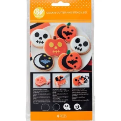 Wilton Uitsteker & Stencil Halloween Set/4