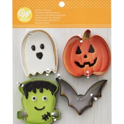 Wilton Uitsteker Vleermuis/Pompoen/Geest/Frankenstein Set/4